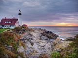 Portland Head Lighthouse at Sunrise  Portland  Maine  New England  USA  North America