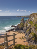Looking Down to the Bedruthan Steps on the North Cornwall Coastline  Cornwall  England  UK  Europe
