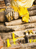 Gold Leaf Buddha Hand Close Up  Wat Mahathat  Ayutthaya City  UNESCO World Heritage Site  Thailand