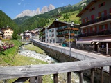 Village and River  Ciampedel  Fassa Valley  Trento Province  Trentino-Alto Adige/South Tyrol  Italy