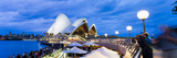 Sydney Opera House  UNESCO World Heritage Site  and People at Opera Bar at Night  Sydney  Australia