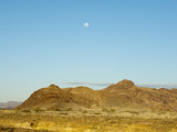 Moon Above the Namib Desert  Namibia  Africa