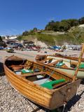 Fishing Boats on Pebble Beach  Devon Heritage Coast  UNESCO World Heritage Site  England