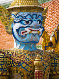 Colourful Guardian Statue Close Up  Grand Palace  Bangkok  Thailand  Southeast Asia  Asia