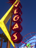 Neon Vegas Sign at Dusk  Downtown  Freemont East Area  Las Vegas  Nevada  USA  North America