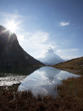 Matterhorn in Distance  Zermatt  Canton Valais  Swiss Alps  Switzerland  Europe