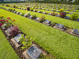 Lines of Hundreds of Graves at Kanchanaburi War Cemetery  Thailand  Southeast Asia  Asia