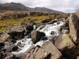 River Idwal Drains from Llyn Idwal  Pont Pen-Y-Benglog  Snowdonia  Wales  UK