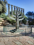 The Menorah Sculpture by Benno Elkan at Entrance to Knesset  Israeli Parliament  Jerusalem  Israel