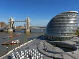 City Hall and Tower Bridge  London  England  United Kingdom  Europe