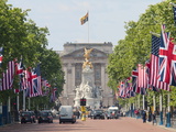 Flags Lining Mall to Buckingham Palace for President Obama's State Visit in 2011  London  England