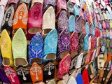 Soft Leather Moroccan Slippers in the Souk  Medina  Marrakesh  Morocco  North Africa  Africa