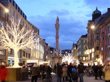 Christmas Tree at Dusk  Innsbruck  Tyrol  Austria  Europe