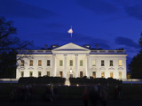 The White House at Night with Tourists  Washington DC  United States of America  North America