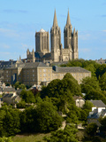 Notre Dame Cathedral on Skyline of Coutances  Cotentin  Normandy  France  Europe