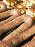 Sesame Round Bread for Sale in the Old City  Jerusalem  Israel  Middle East