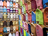 Soft Leather Moroccan Slippers in the Souk  Medina  Marrakesh  Morocco  North Africa  Africa