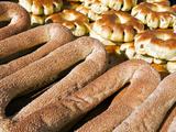 Sesame Round Bread for Sale in the Old City  Jerusalem  Israel  Middle East