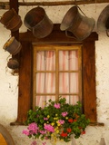 Shuttered Windows and Flowers  Corvara  Badia Valley  Trentino-Alto Adige/South Tyrol  Italy