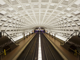 Foggy Bottom Metro Station Platform  Part of the Washington DC Metro System  Washington DC  USA