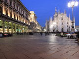 Piazza Duomo at Dusk  Milan  Lombardy  Italy  Europe