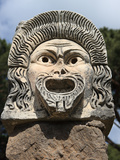 Ornate Theatre Mask  Ostia Antica  Rome  Lazio  Italy  Europe