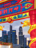 City Financial Skyline  River Hongbao Decorations for Chinese New Year Celebrations  Singapore