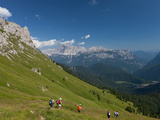 Hiking on High Route 2 in Dolomites  Bolzano Province  Trentino-Alto Adige/South Tyrol  Italy