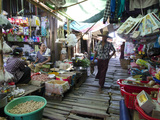 Khan Beth Daily Market on the Waterway  Irrawaddy Delta  Myanmar (Burma)  Asia