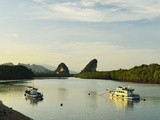 Krabi River and Kanab Nam Twin Peaks in the Distance  Krabi Town  Krabi Province  Thailand
