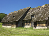 Ancient Thatched and Half Timbered Farm Buildings  Pierrefitte En Auge  Calvados  France