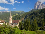 Church in St Cristina Overlooked by Sassolungo Mountain  Trentino-Alto Adige/South Tyrol  Italy
