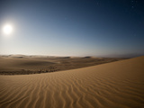 Moonrise over Sand Dunes  Skeleton Coast National Park  Namibia  Africa