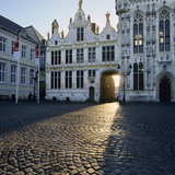 Burg Square and Town Hall  Bruges  UNESCO World Heritage Site  West Vlaanderen (Flanders)  Belgium