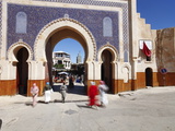 Entrance to the Medina  Souq  Bab Boujeloud (Bab Bou Jeloud) (Blue Gate)  Fez  Morocco