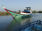 Boat on Waterway in the Irrawaddy Delta  Myanmar (Burma)  Asia