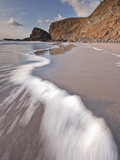 The Strangles Beach on the North Cornwall Coastline at Sunset  Cornwall  England  UK  Europe