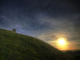 Sunset on Glastonbury Tor  Somerset  England  United Kingdom  Europe