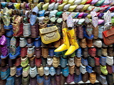 Soft Leather Moroccan Slippers in the Souk  Medina  Marrakesh  Morocco  North Africa  Africa