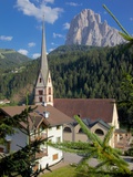 Church in St Cristina Overlooked by Sassolungo Mountain  Trentino-Alto Adige/South Tyrol  Italy