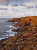 Looking Towards Pendeen Lighthouse and Watch on the Cornish Coastline  Cornwall  England  UK
