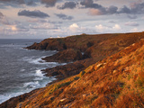 Looking Towards Pendeen Lighthouse and Watch on the Cornish Coastline  Cornwall  England  UK