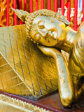 Gold Leaf Reclining Buddha at Wat Doi Suthep Temple  Chiang Mai  Thailand  Southeast Asia  Asia