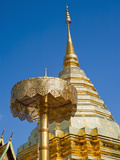Wat Doi Suthep Gold Leaf Stupa  a Buddhist Temple in Chiang Mai  Thailand  Southeast Asia  Asia