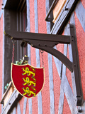 Emblem of Normandy  on a Typical Norman House  Honfleur  Calvados  France  Europe