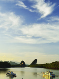 Krabi River and Kanab Nam Twin Peaks in the Distance  Krabi Town  Krabi Province  Thailand