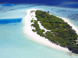 Aerial View of a Desert Island  Maldives  Indian Ocean  Asia