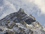 Mountain with Fresh Snow and Clouds  Jasper Nat'l Park  UNESCO World Heritage Site  Alberta  Canada