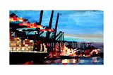 Port of Hamburg with Container Ship