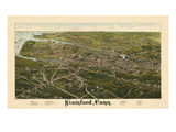1883  Stamford Bird's Eye View  Connecticut  United States